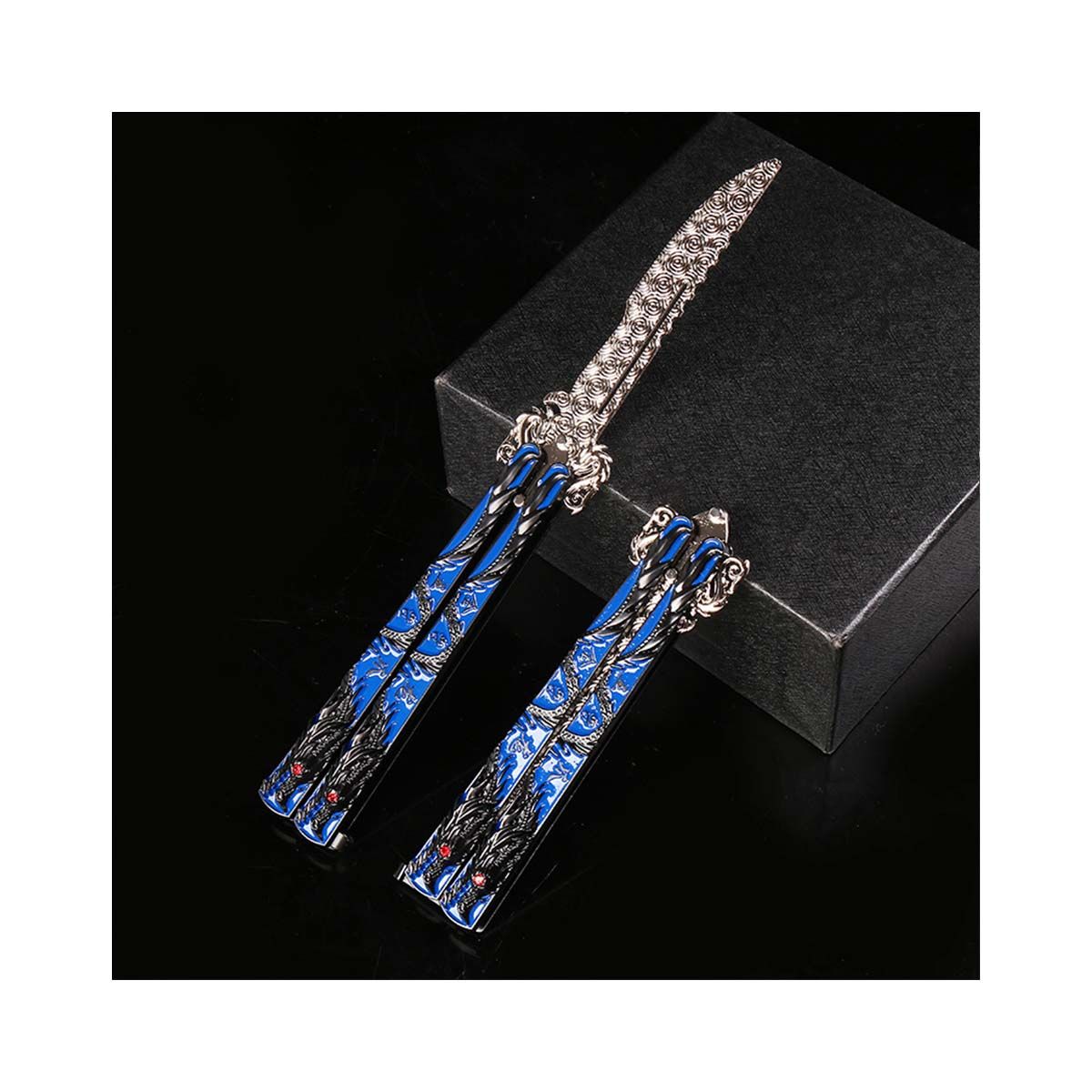 DENISASAA - Réplica de Cuchillo Balisong Dragón de Cinco Garras Juguete