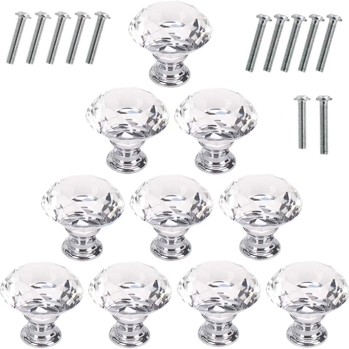 DENISASAA - Tirador Cristal Forma Diamante Para Cajón, Armario De 30 Mm