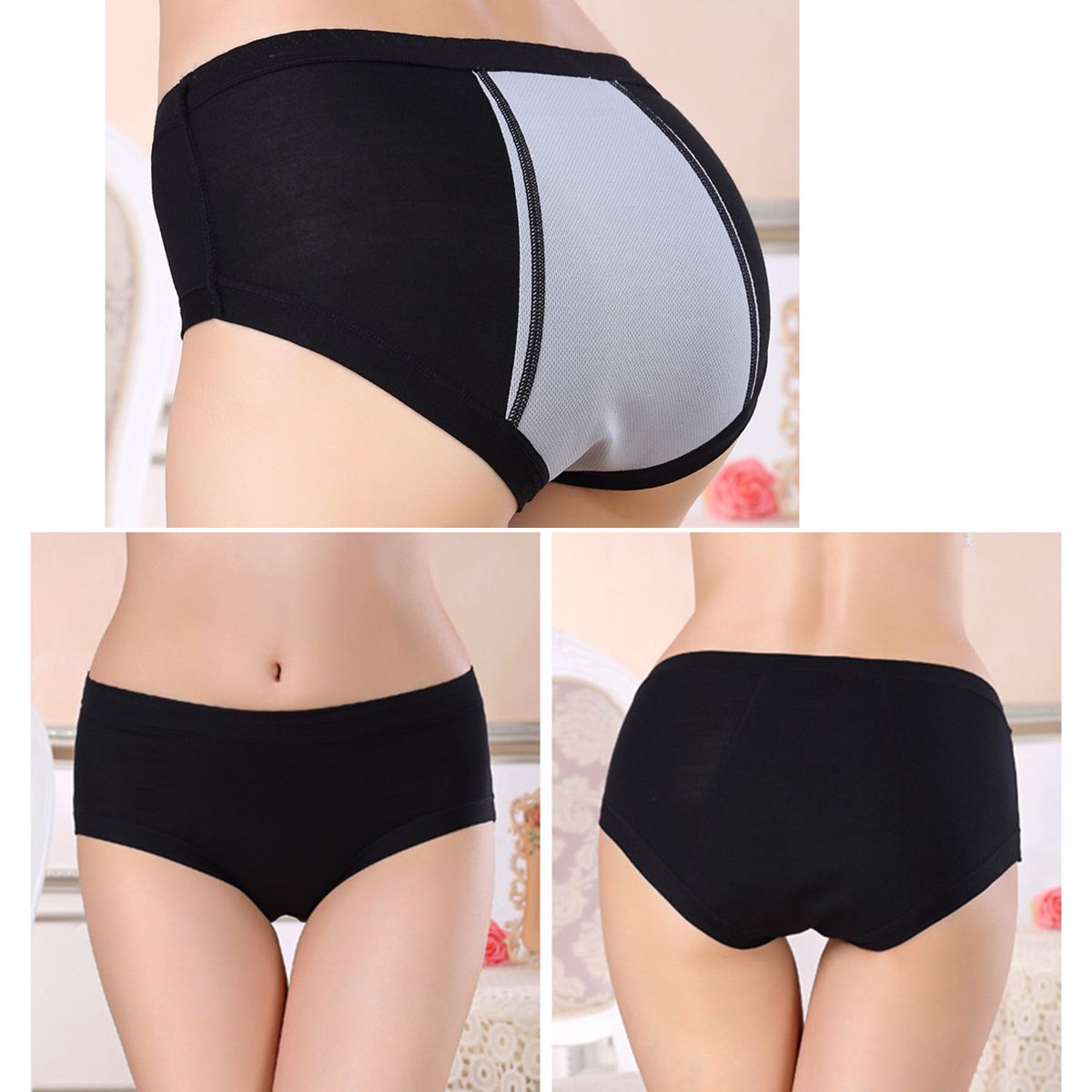 ZIMRAHYG - 3 Calzón Menstrual 3 Capas Absorbentes Reutilizable