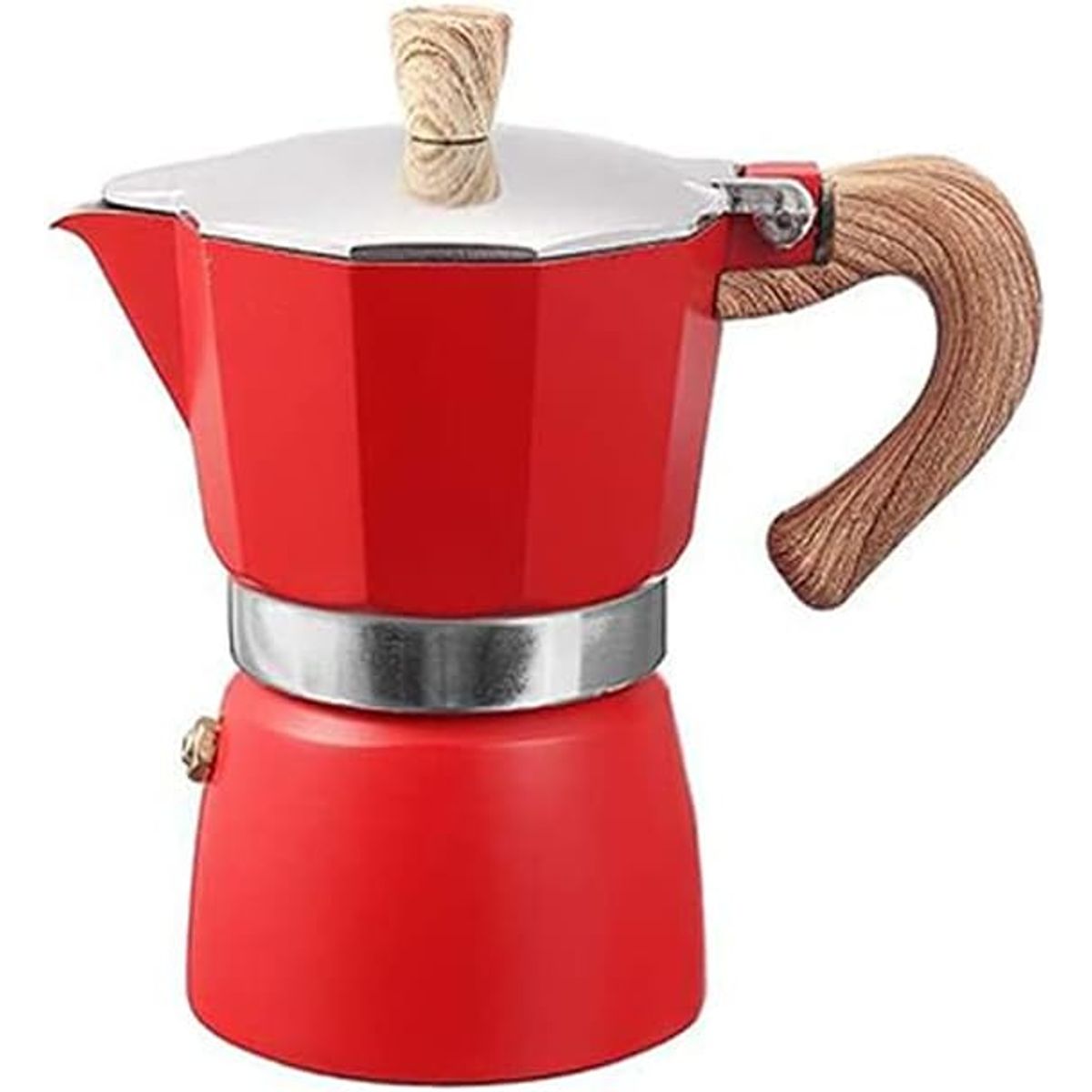 GENERICO - Cafetera moka italiana vintage ROJO  9 tazas