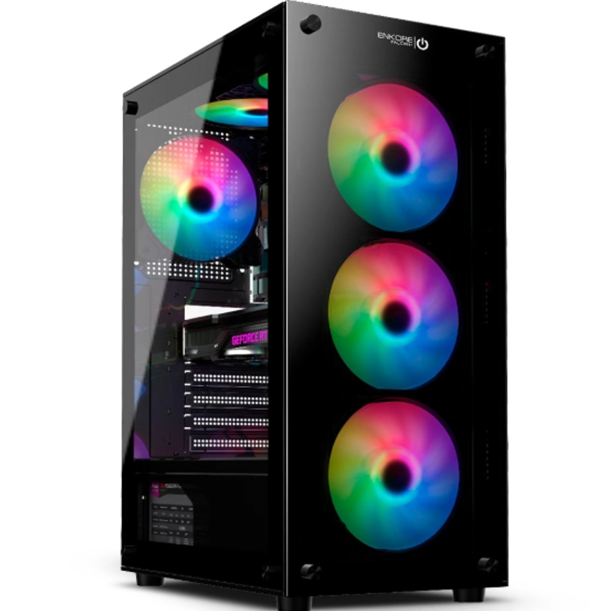 ENKORE - Case Gamer FALCON+ ENK 5000-RGB-350W  Psu 350W 4Fan 12CM RGB ENKORE
