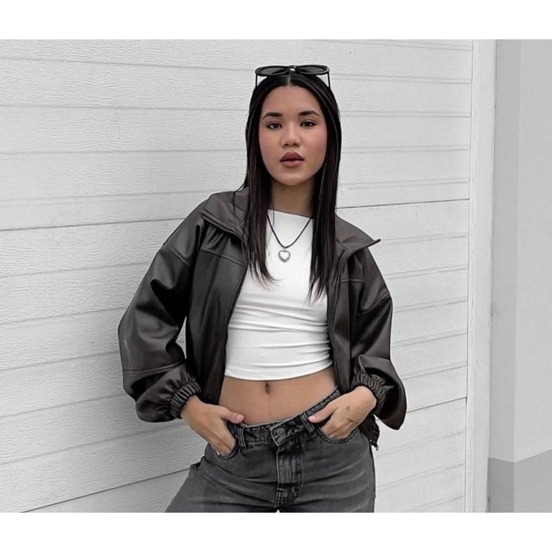 GENERICO - CASACA BOMBER CROP PARA MUJER