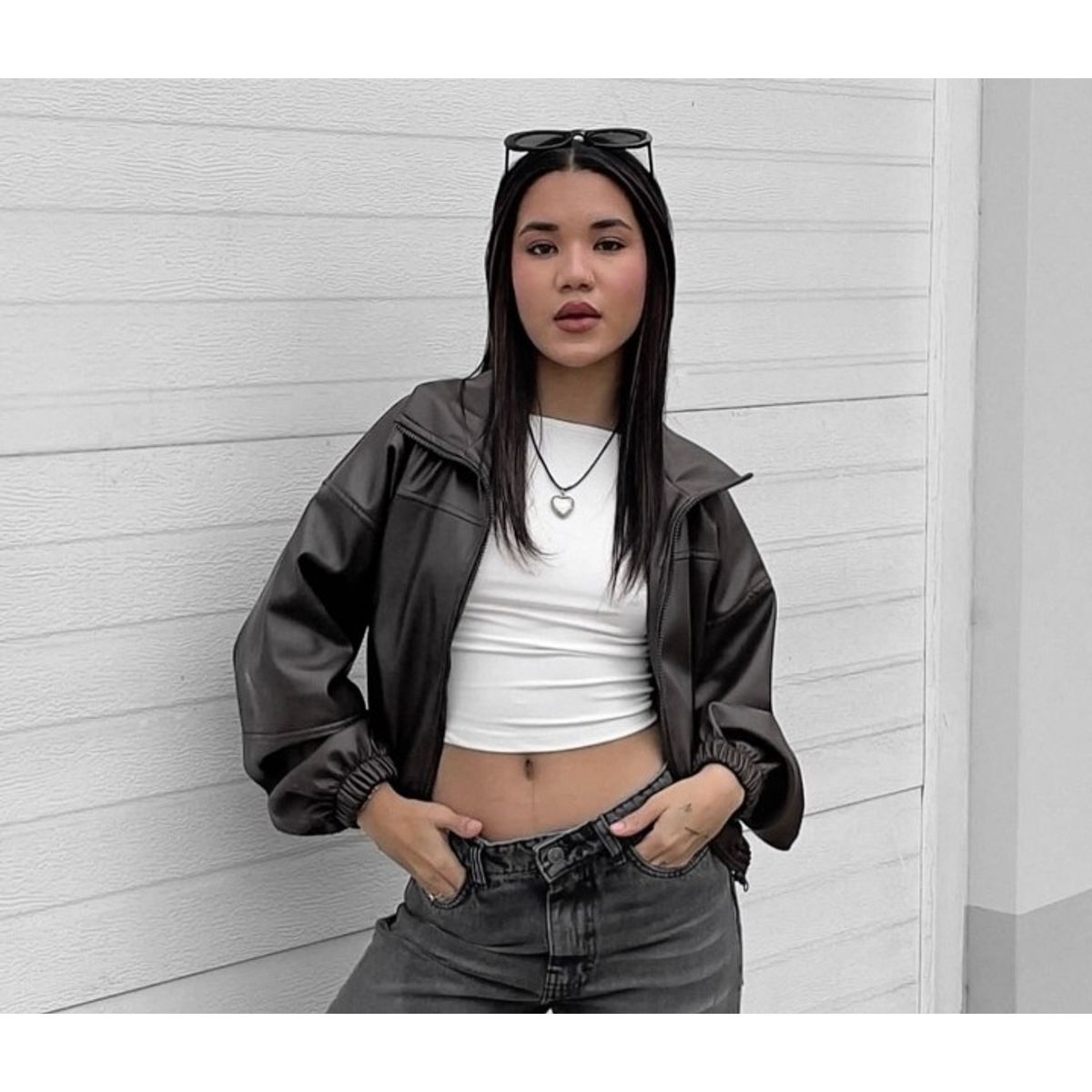 GENERICO - CASACA BOMBER CROP PARA MUJER