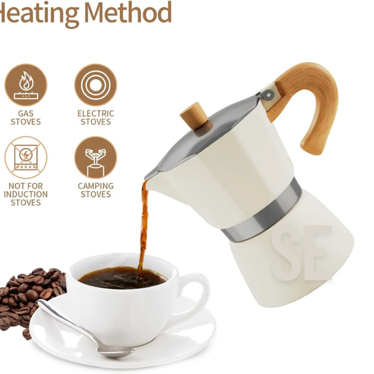 GENERICO - Greca italiana vintage blanco  9 tazas