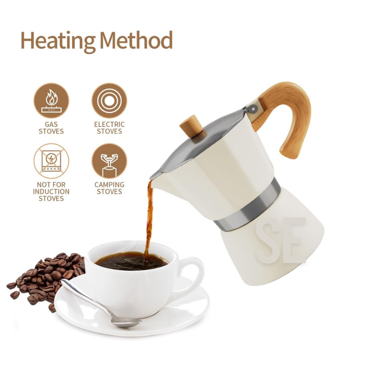 GENERICO - Greca italiana vintage blanco  9 tazas