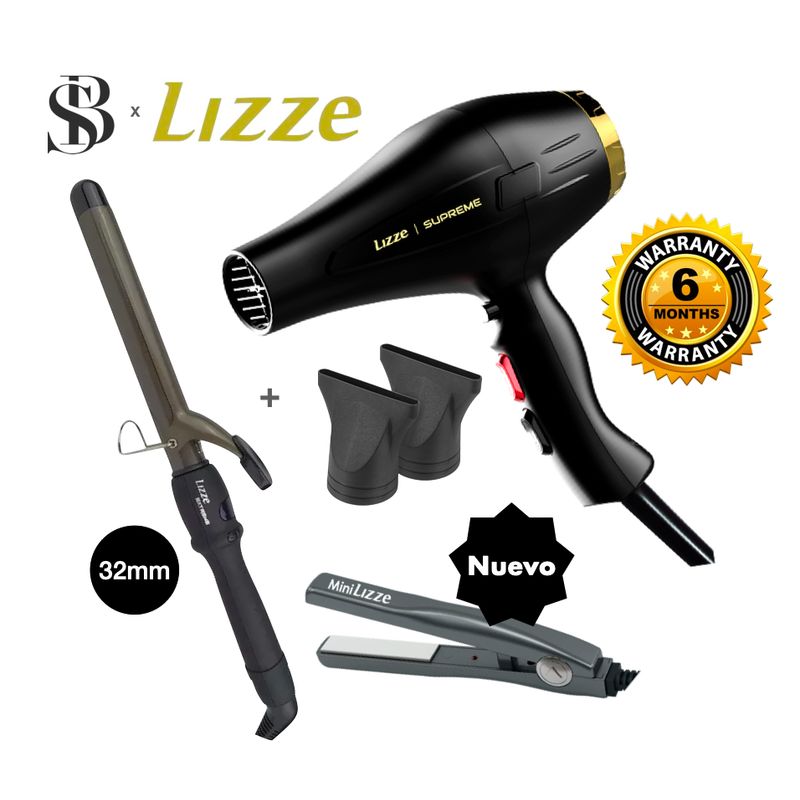 LIZZE - RIZADOR 32MM Y SECADORA DE CABELLO LIZZE SUPREME 2600W + MINI LIZZE