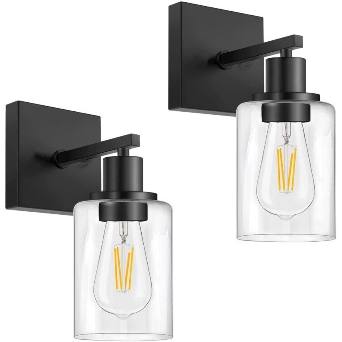 HOME NEAT - 2 Unidades Lámpara de pared De Vidrio Apliques de pared E27