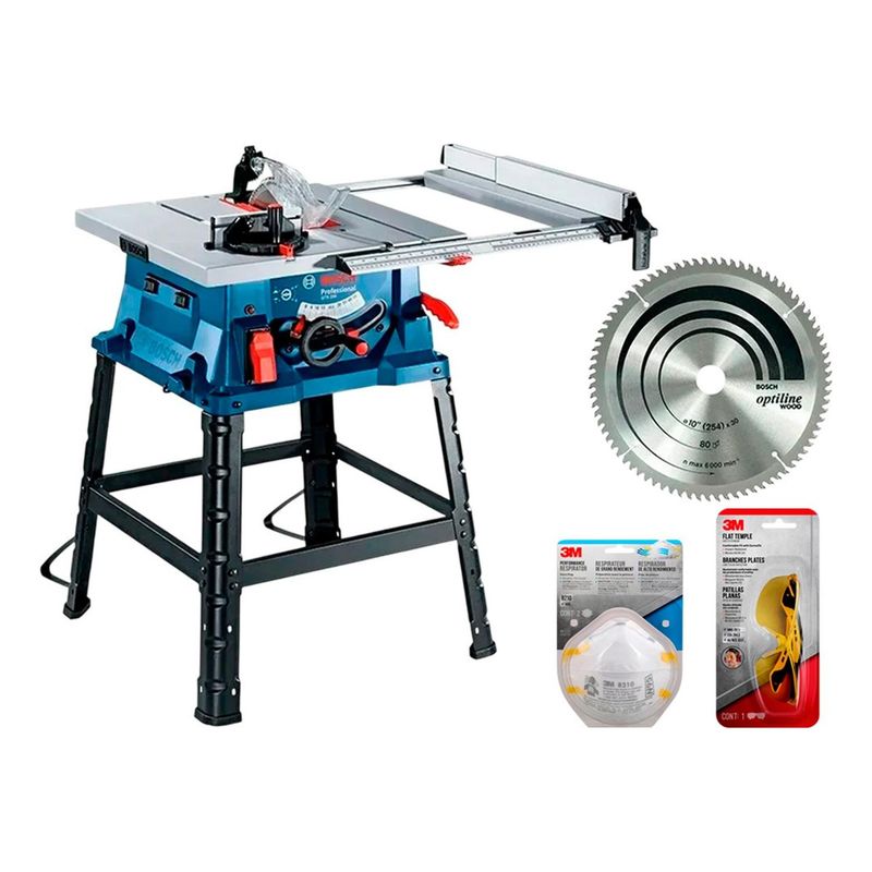 BOSCH - Sierra de Mesa GTS 254 Bosch + Mascarilla + Lentes 3M