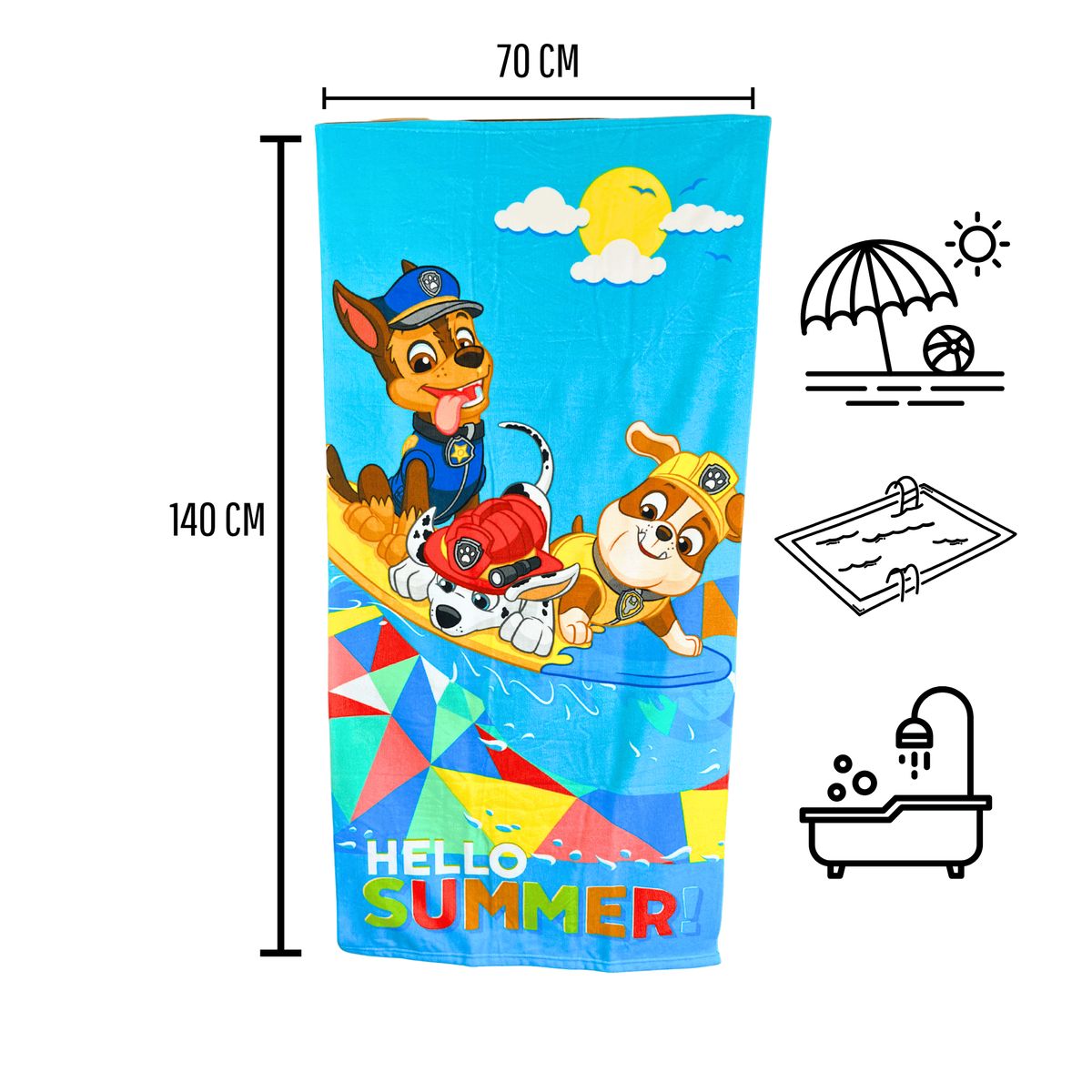 NICKELODEON - Toalla de Playa Infantil PAW PATROL 140x70cm