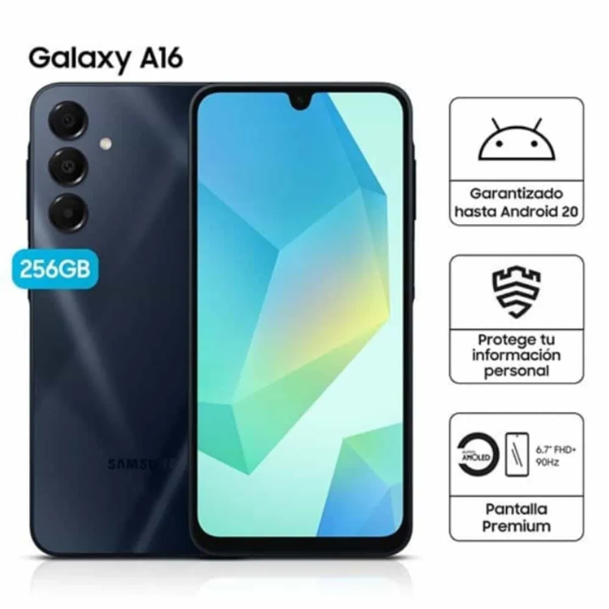 SAMSUNG - Celular Samsung SM-A165MZKALTP A16 67 50MP 4GB 128GB Negro