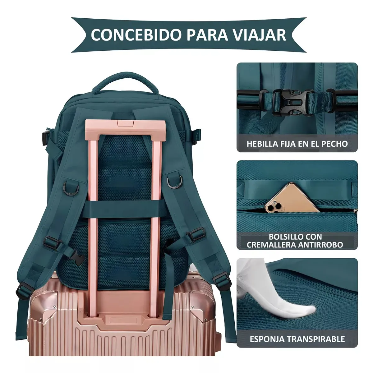 U BUY - Mochila de Viaje Viral TikTok - Verde