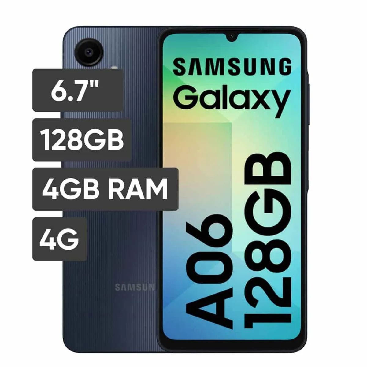 SAMSUNG - Celular 4G Samsung A06 67 4GB 128GB 50MP Negro