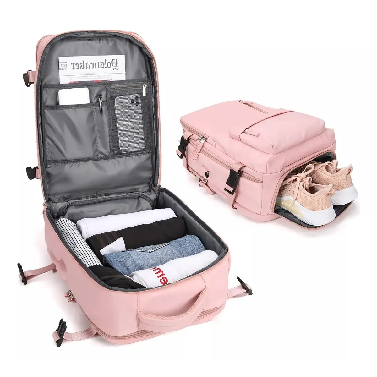 U BUY - Mochila Viaje Genérica Large Travel Backpack rosa