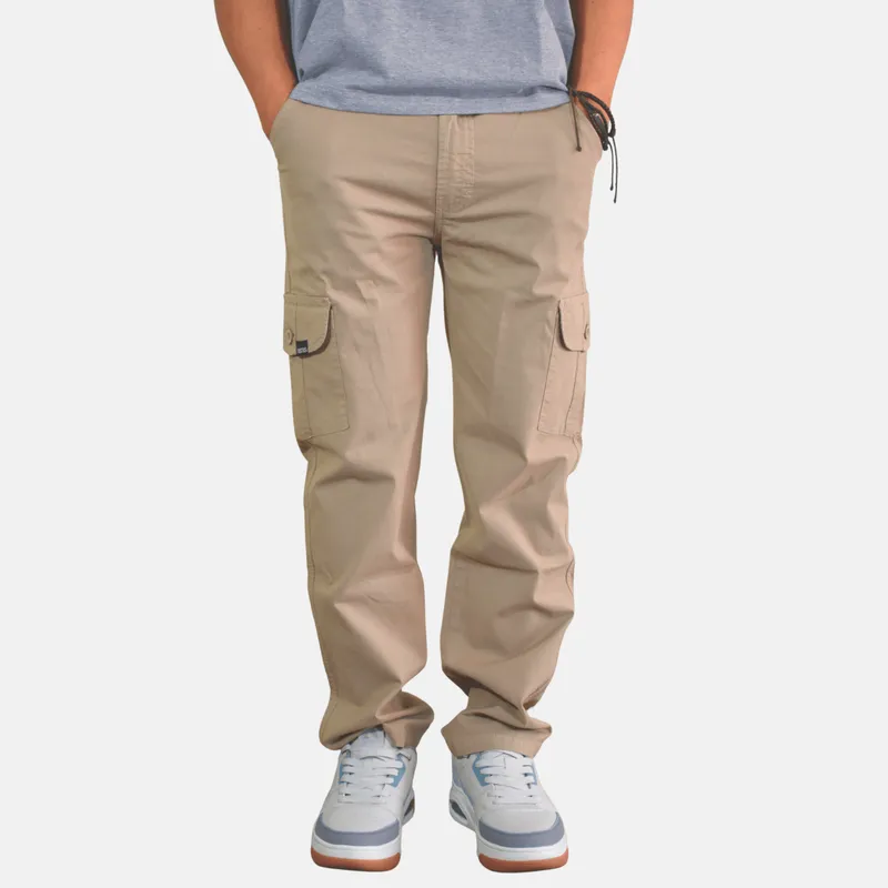 YONISTERS CLOTHING - Pantalon Cargo Algodon Drill Moda Urbana - Beige