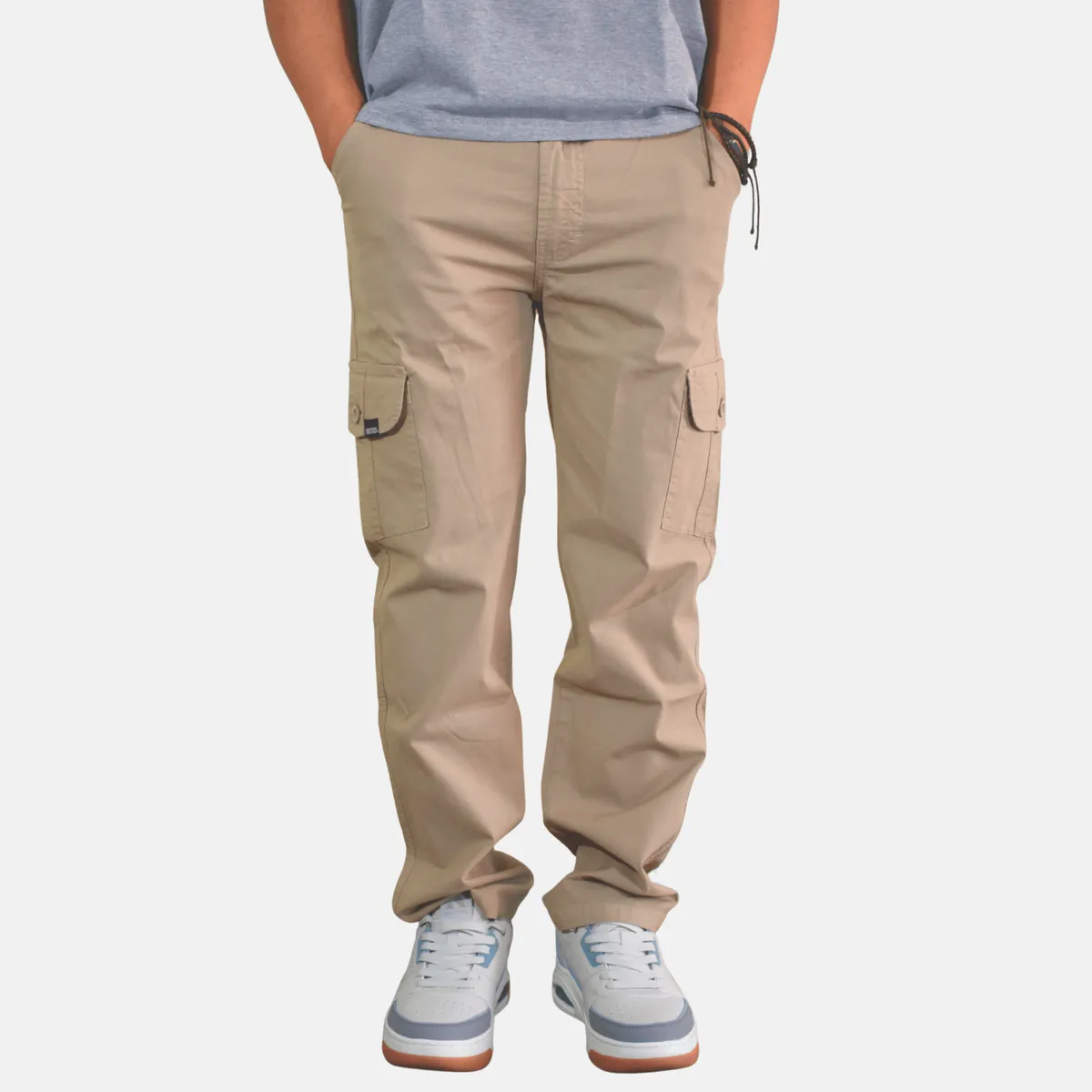 YONISTERS CLOTHING - Pantalon Cargo Algodon Drill Moda Urbana - Beige