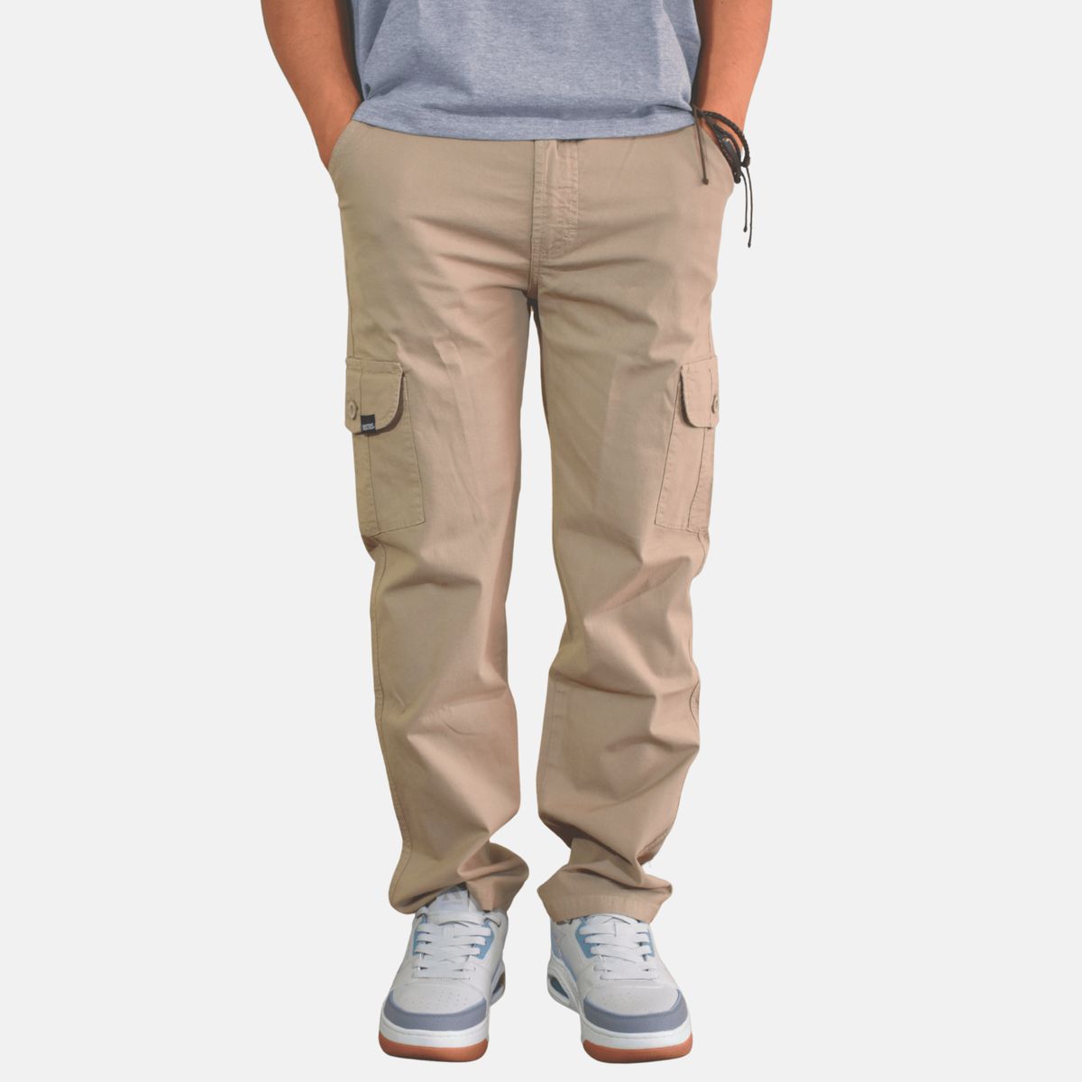 YONISTERS CLOTHING - Pantalon Cargo Algodon Drill Moda Urbana - Beige