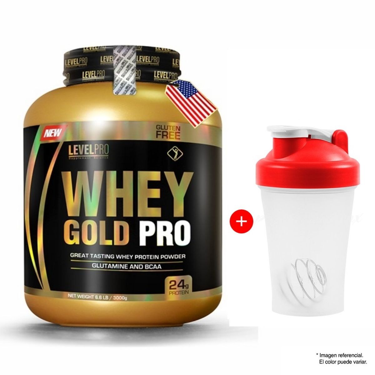 LEVEL PRO - PROTEÍNA WHEY GOLD PRO 3KG CHOCOLATE - 100 SERVICIOS
