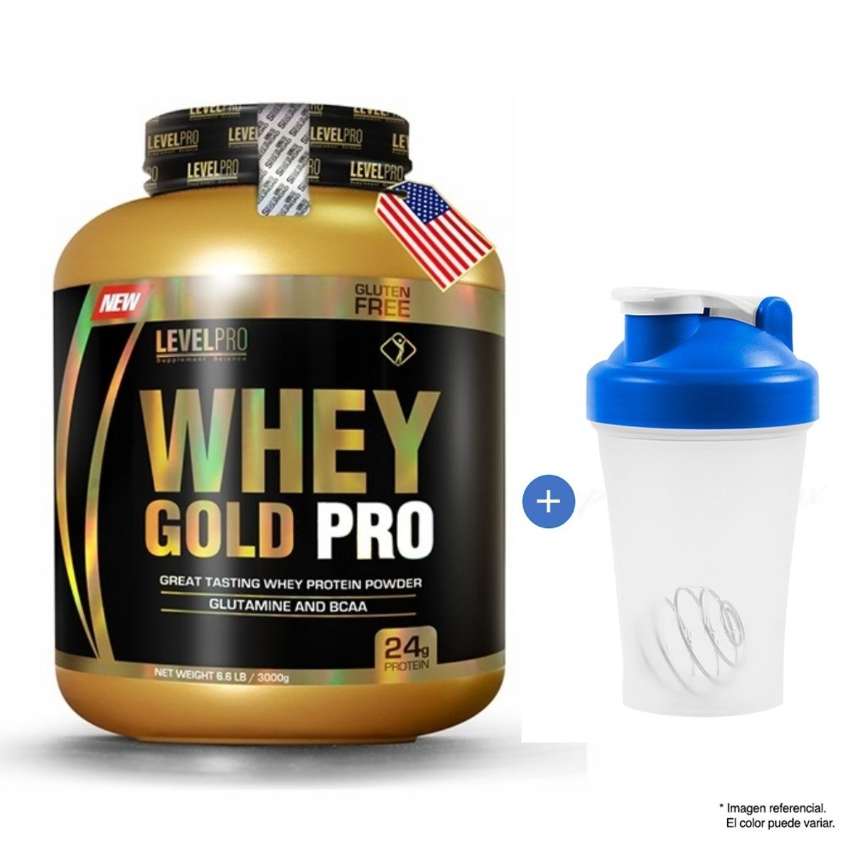 LEVEL PRO - LEVEL PRO WHEY GOLD PRO 6.6 LIBRAS RICH CHOCOLATE + SHAKER