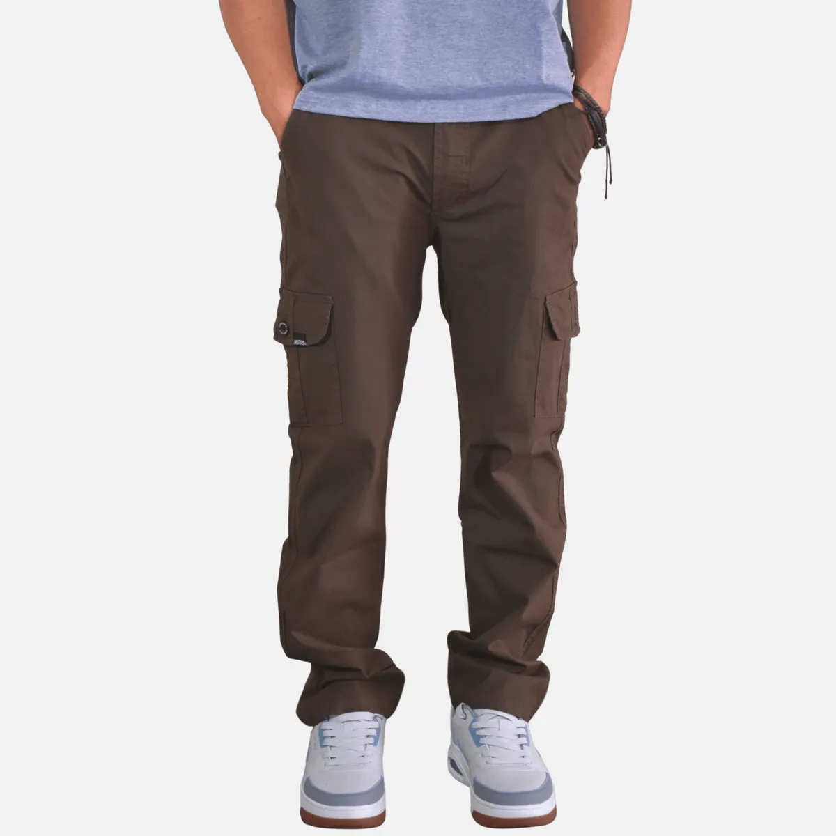 YONISTERS CLOTHING - Pantalon Cargo Algodon Drill Moda Urbana - Marrón
