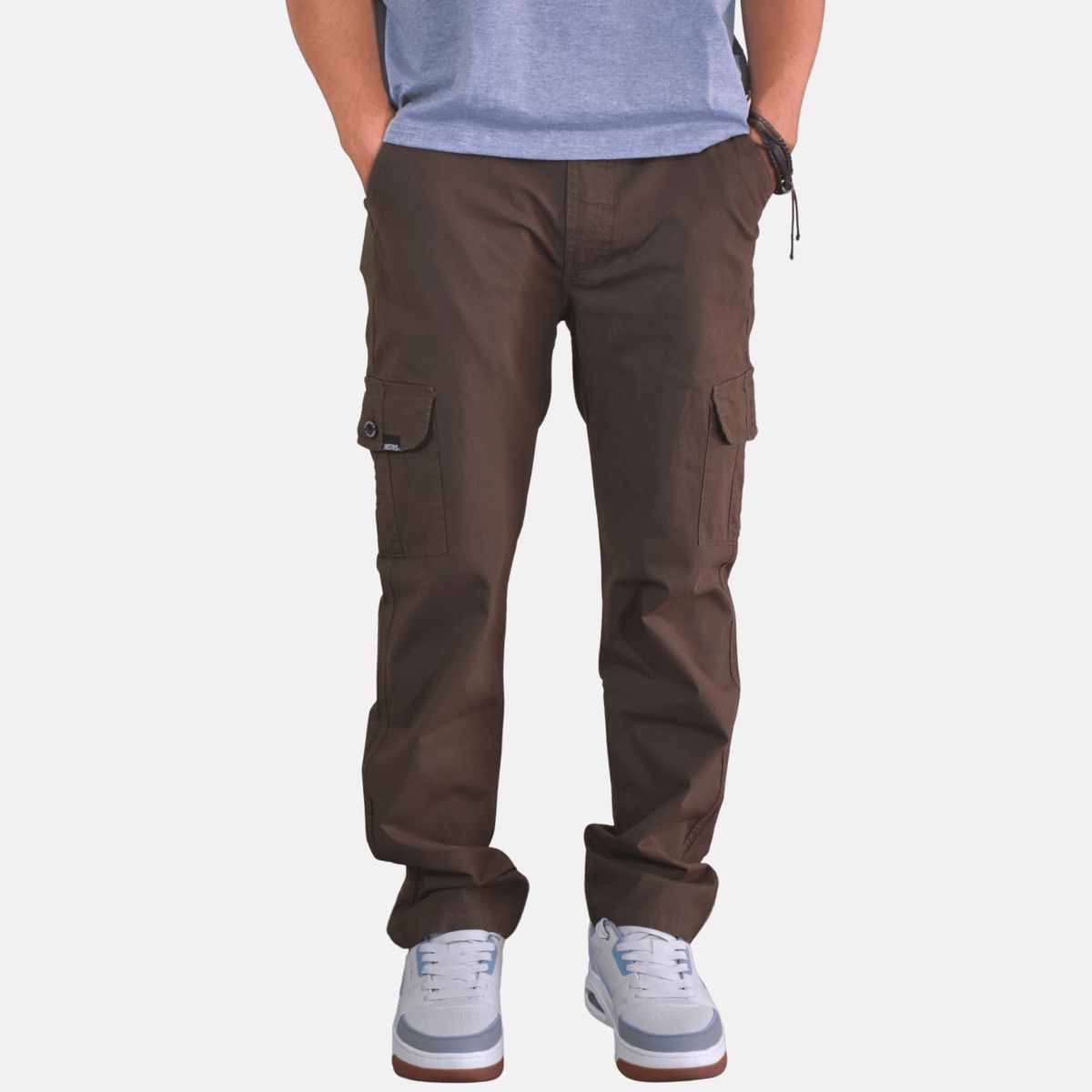 YONISTERS CLOTHING - Pantalon Cargo Algodon Drill Moda Urbana - Marrón