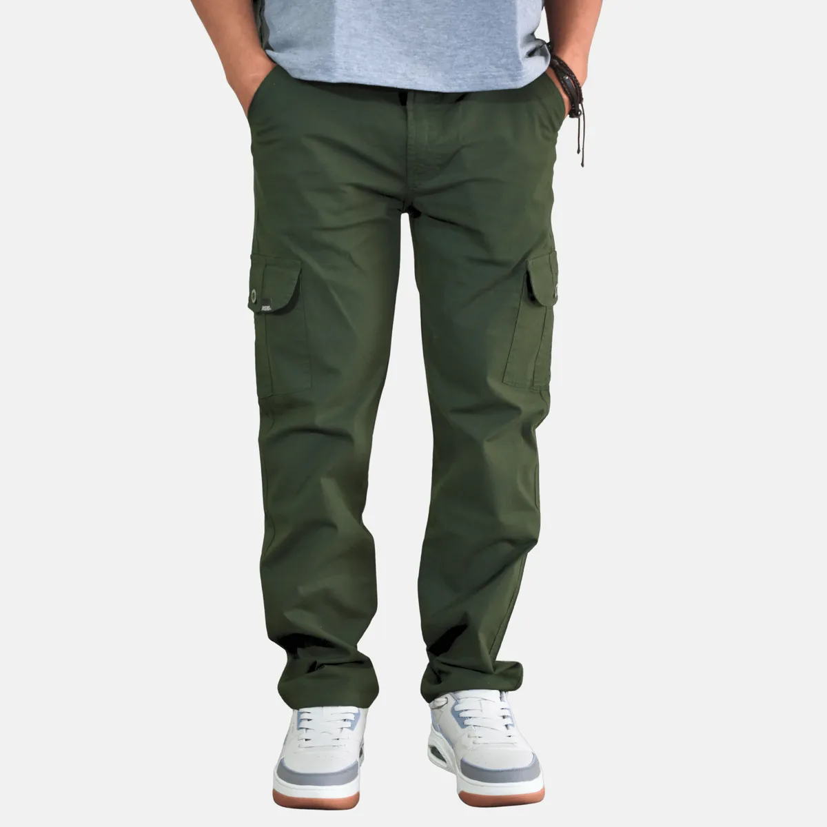 YONISTERS CLOTHING - Pantalon Cargo Algodon Drill Moda Urbana - Verde