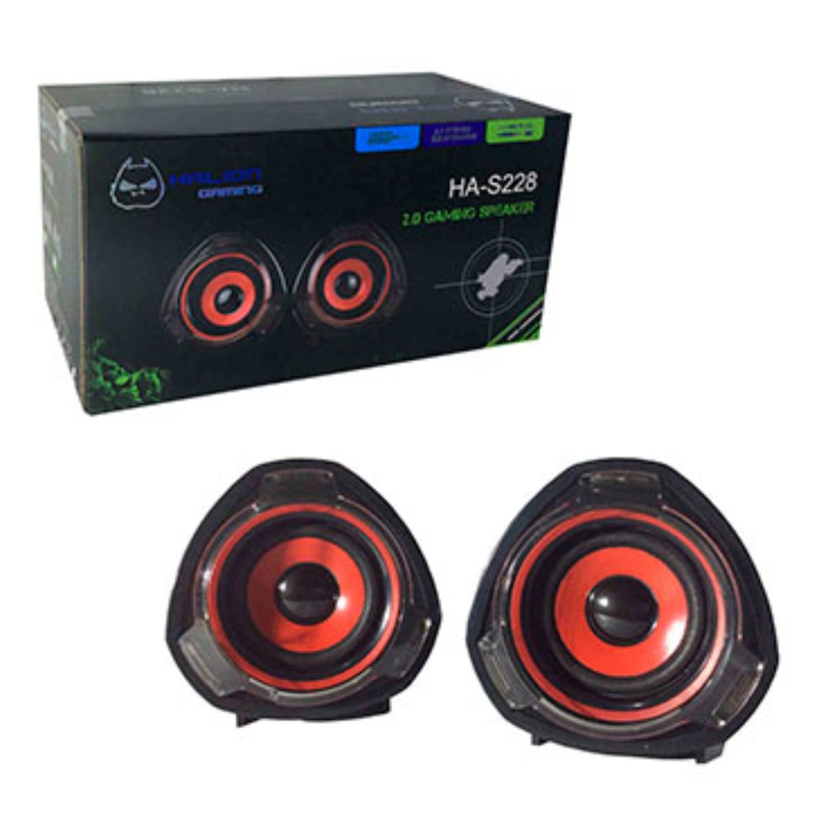 HALION - PARLANTE GAMER 6W ROJO PARA PC HALION S228