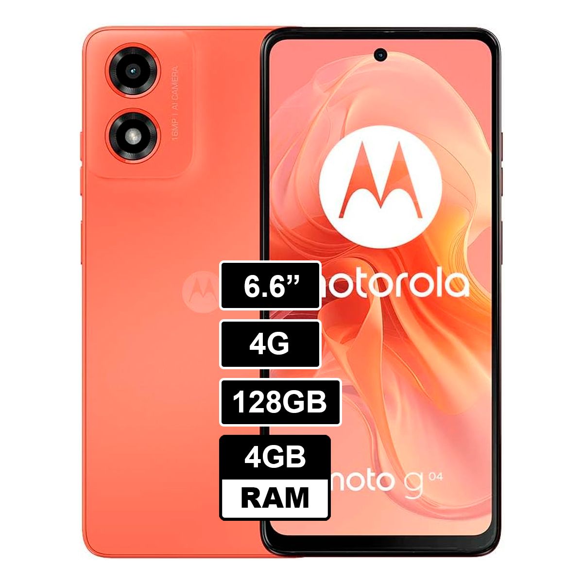 MOTOROLA - CELULAR MOTOROLA MOTO G04 128GB 4GB RAM NARANJA