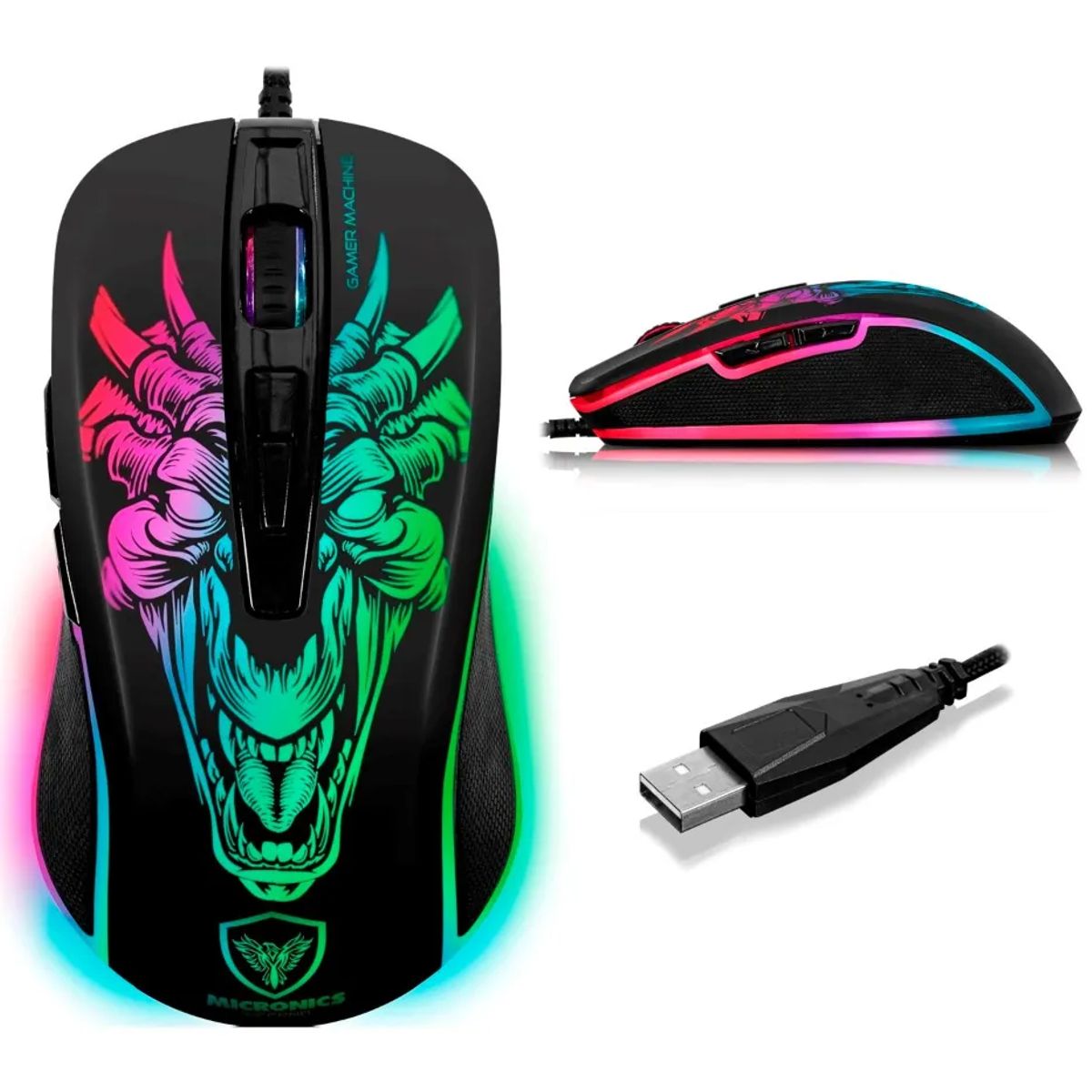 MICRONICS - Mouse Gamer Micronics M816 INFERNO USB RGB RUNNING 7B 7200DPI