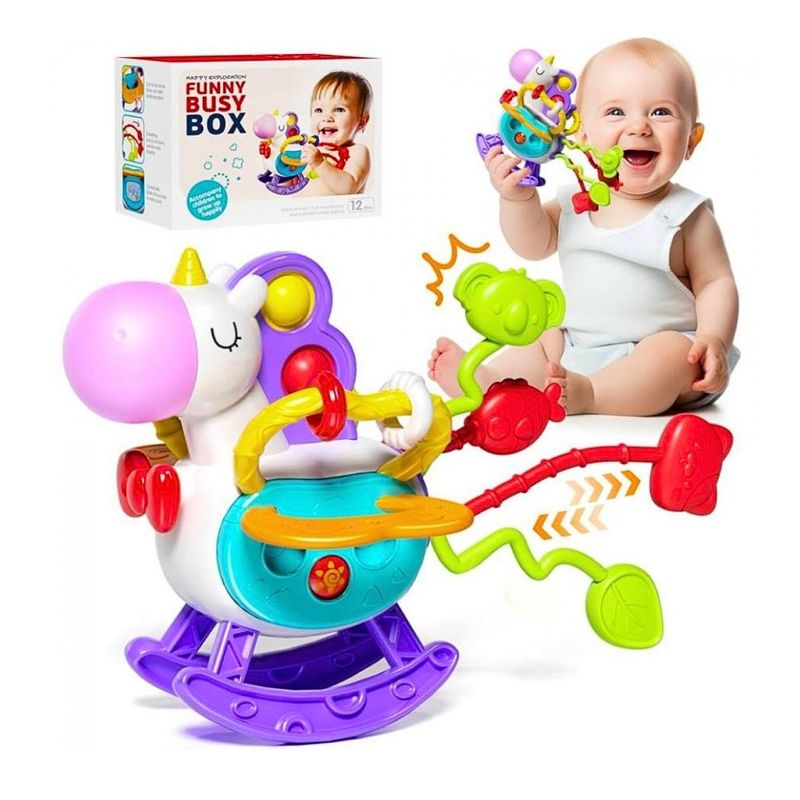 GENERICO - Juguete Unicornio Mordedor Sensorial Tiras De Silicona Bebes