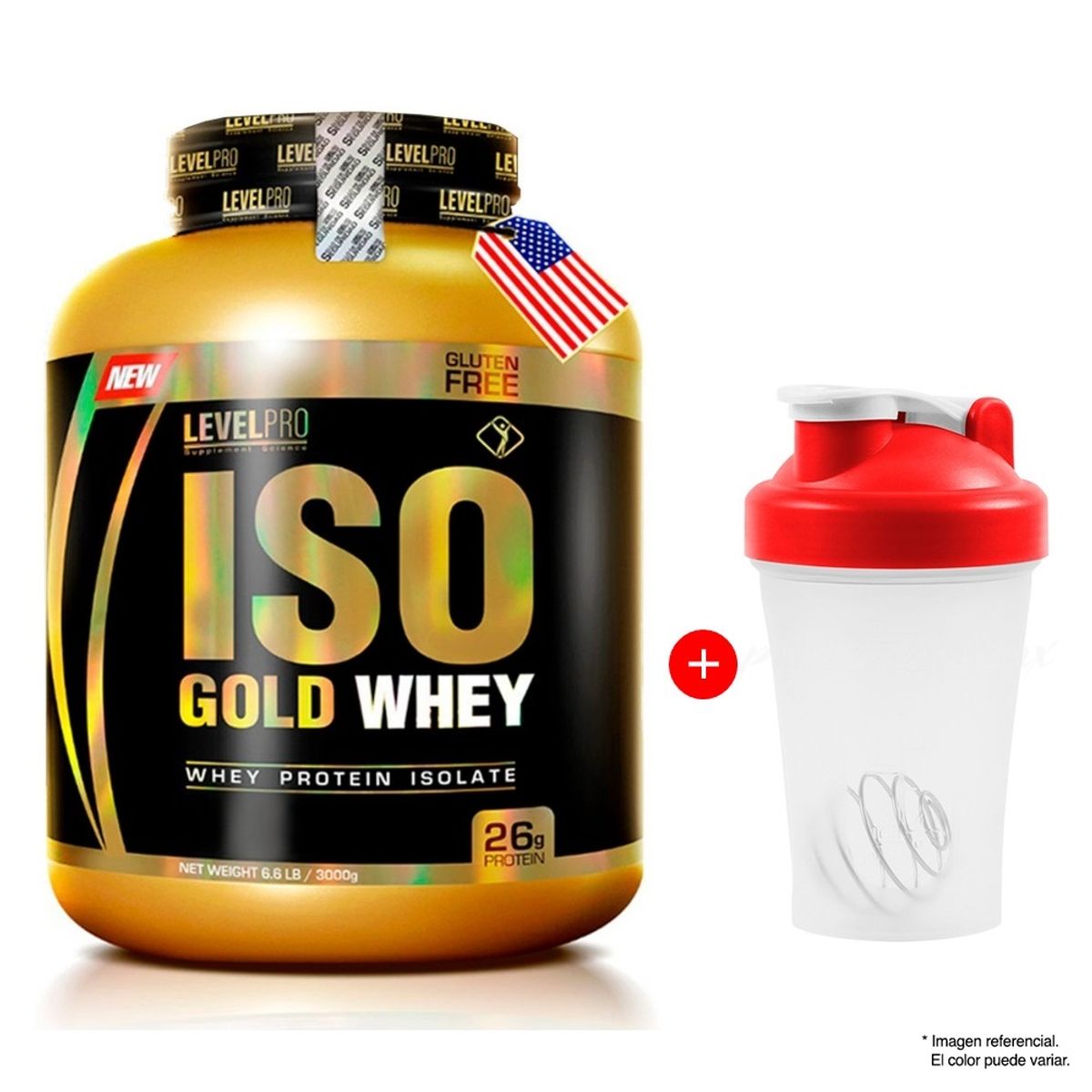 LEVEL PRO - ISO GOLD WHEY VAINILLA 3kg Proteína - 97 servicios