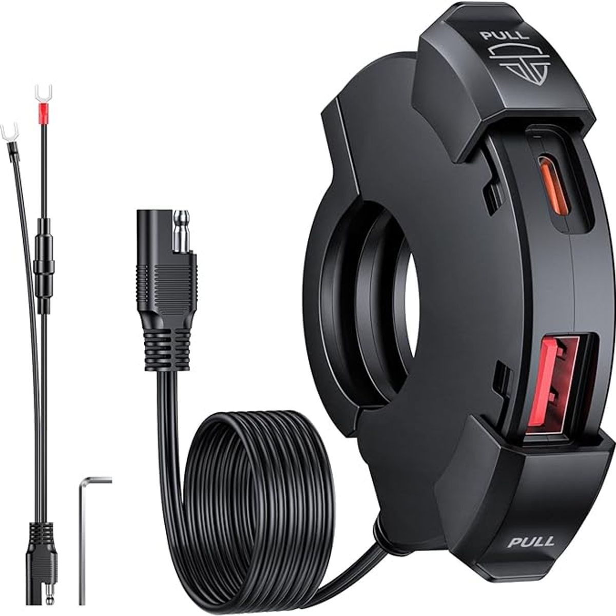 GENERICO - CARGADOR MOTO MOTOCICLETA TIPO C Y USB TURBO POWER