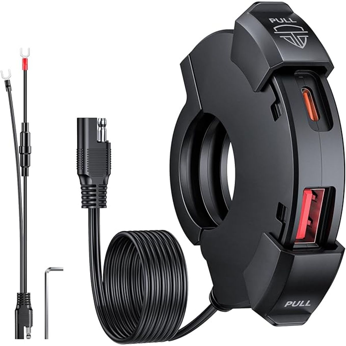 GENERICO - CARGADOR MOTO MOTOCICLETA TIPO C Y USB TURBO POWER