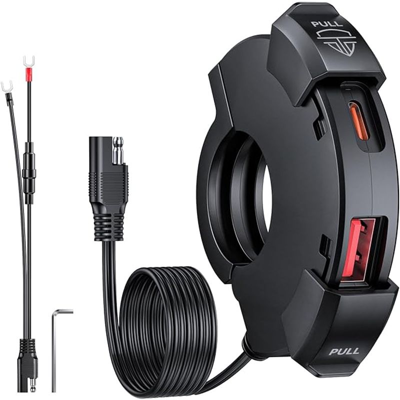 GENERICO - CARGADOR MOTO MOTOCICLETA TIPO C Y USB TURBO POWER