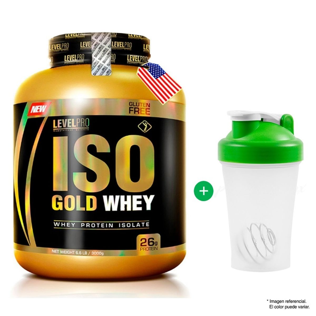 LEVEL PRO - PROTEÍNA ISOLATADA ISO GOLD WHEY 3KG VAINILLA