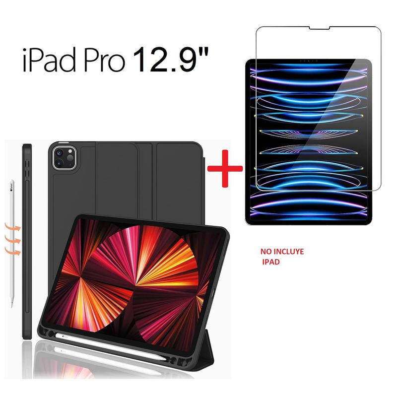 GENERICO - Case Porta Pencil + Mica de Vidrio iPad Pro 12.9 5ta A2460 A2461 A2379