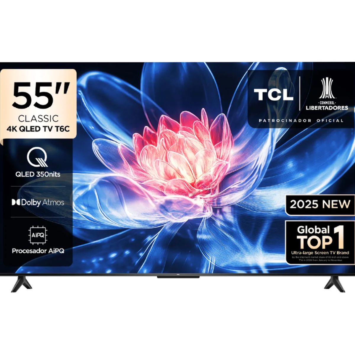 TCL - Televisor TCL 55 QLED Google TV 55T6C + Antena Digital