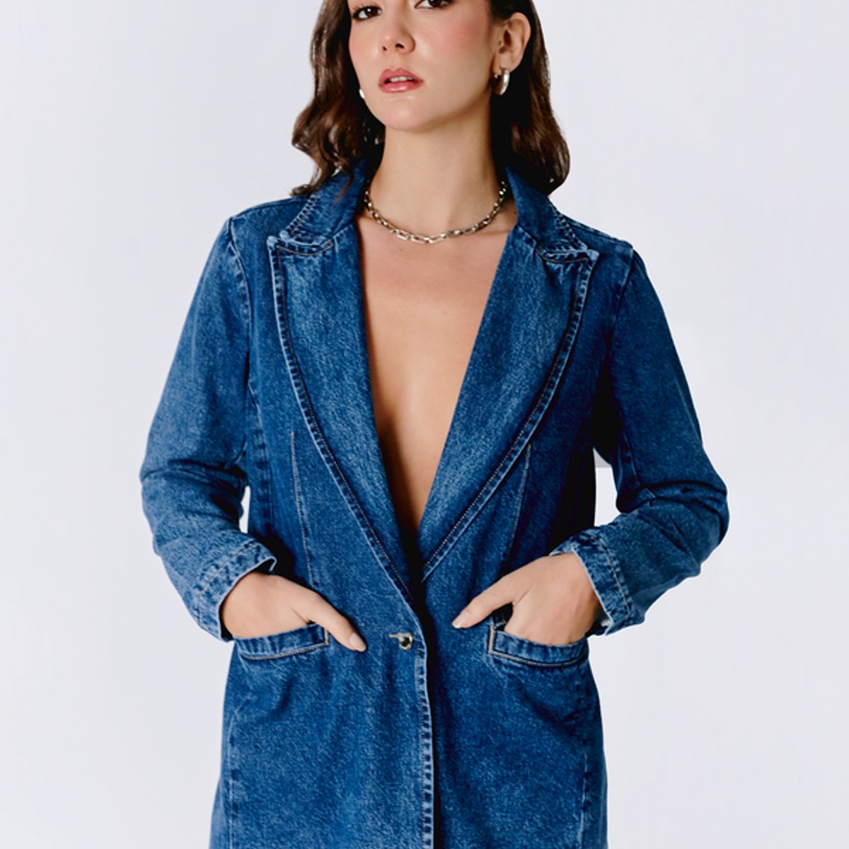 BANATY - BLAZER DENIM CON BOLSILLOS DE MUJER