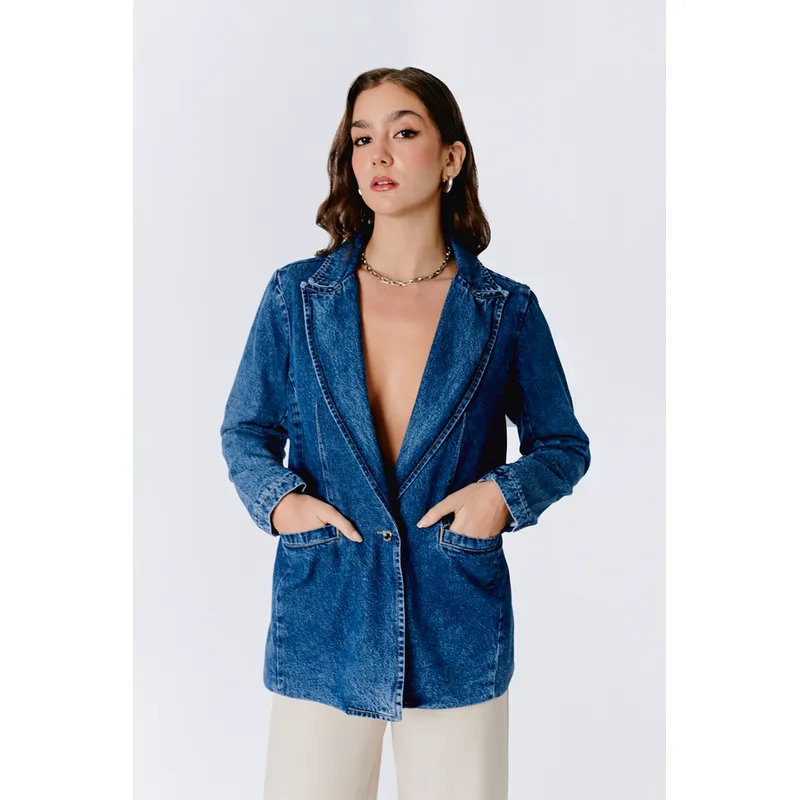 BANATY - BLAZER DENIM CON BOLSILLOS DE MUJER BANATY