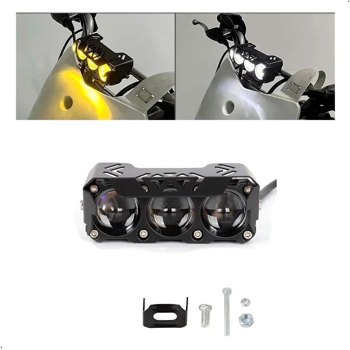 GENERICO - Luces Exploradoras Ambar Y Blanca Moto Camioneta X 2 Unids