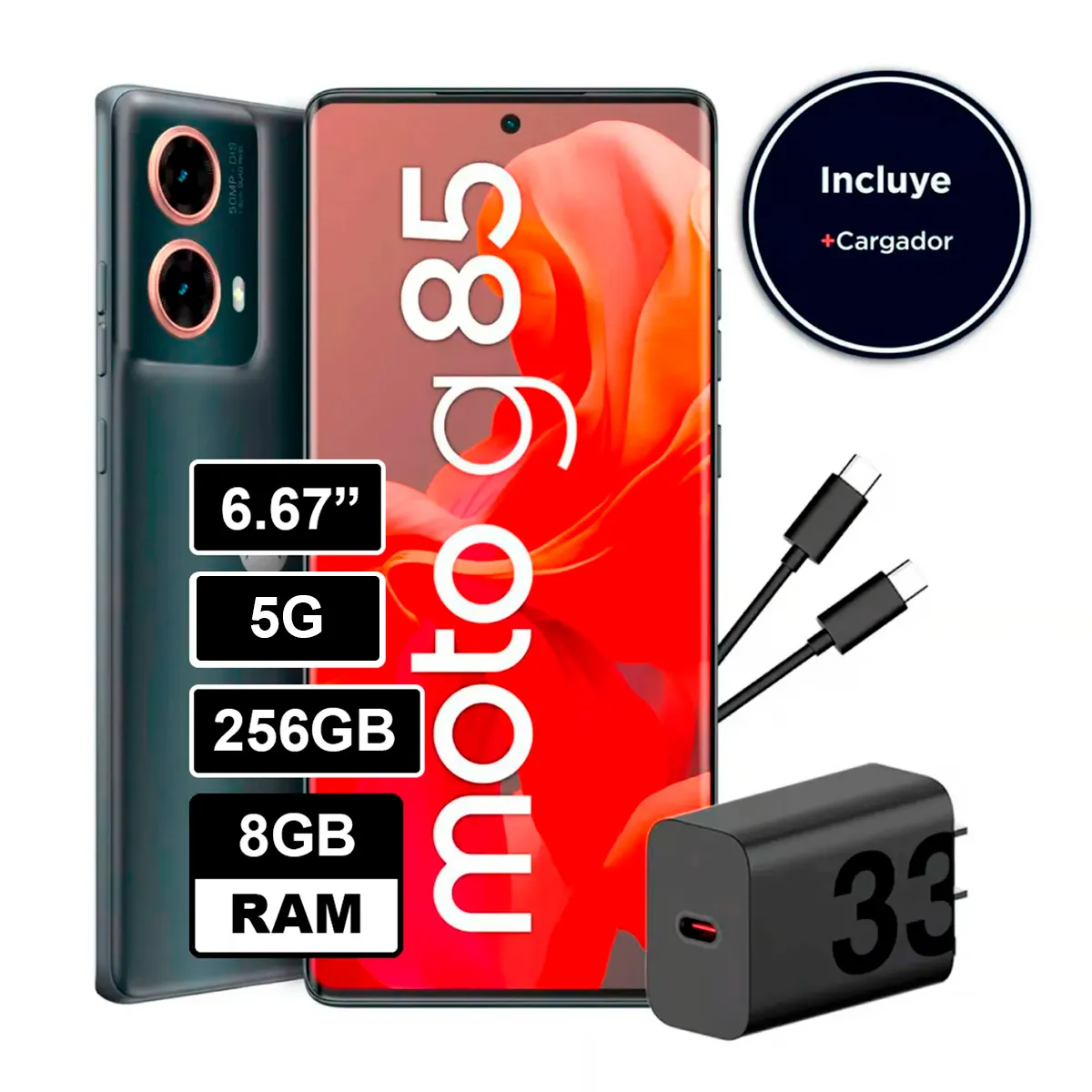 MOTOROLA - Celular Motorola MOTO G85 5G 256GB 8GB 50 MP + 8MP 6,7" GRIS