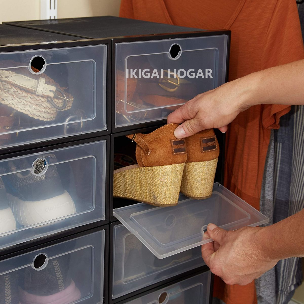 GENERICO - Pack x 24 Organizador Apilables De Zapatos - Negro