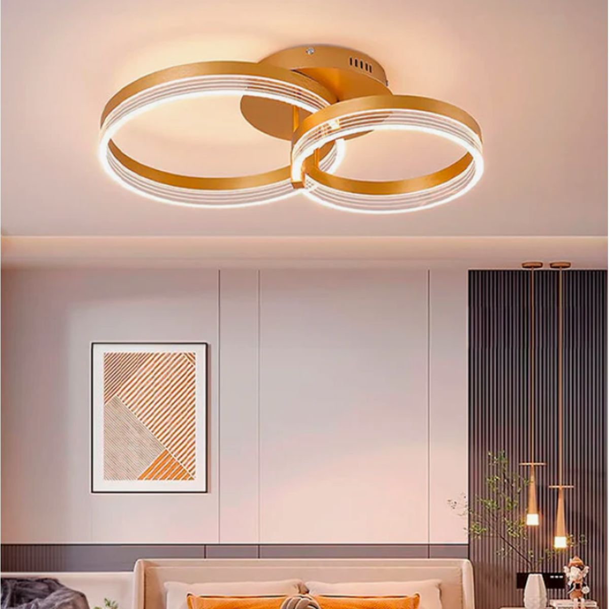 GENERICO - Lámpara de Techo 45W Led 3 en 1 Gold