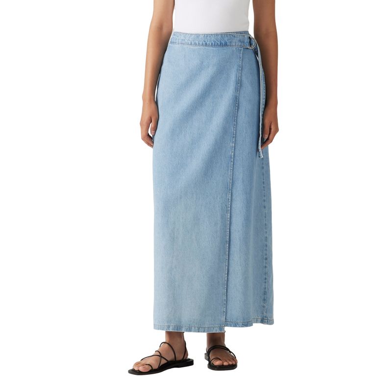 LEVIS - Falda Mujer Column Wrap Skirt Celeste Levis