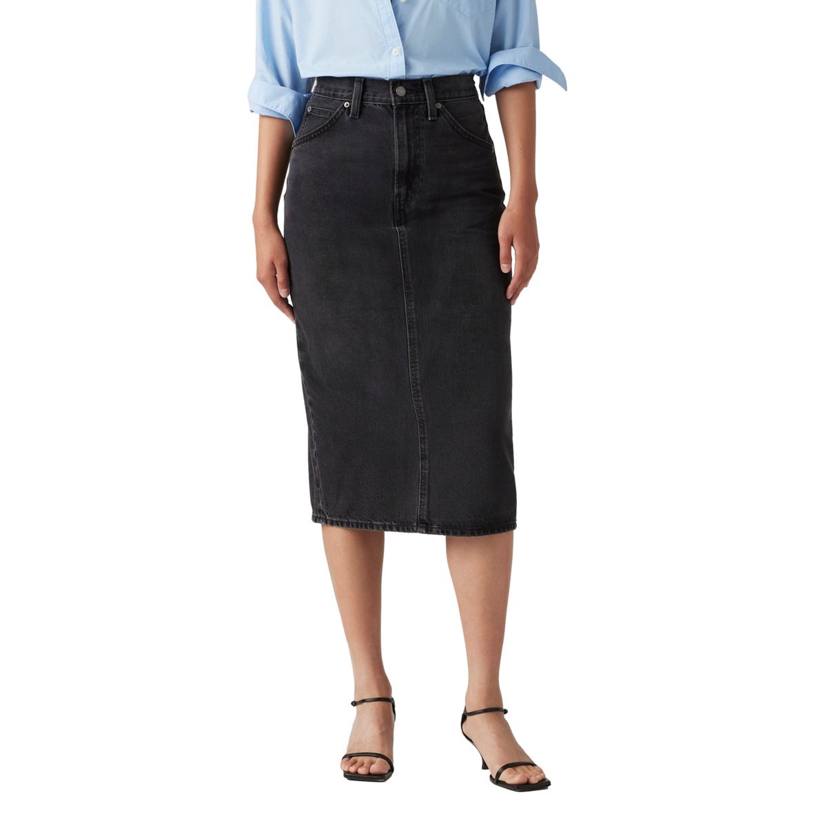 LEVIS - Falda Mujer Hr Back Slit Skirt Negro Levis