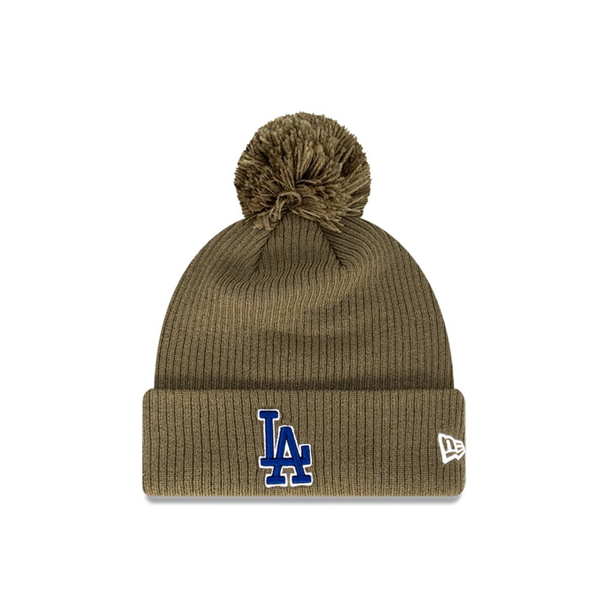 NEW ERA - Beanie MLB Los Angeles Dodgers Olive Pom