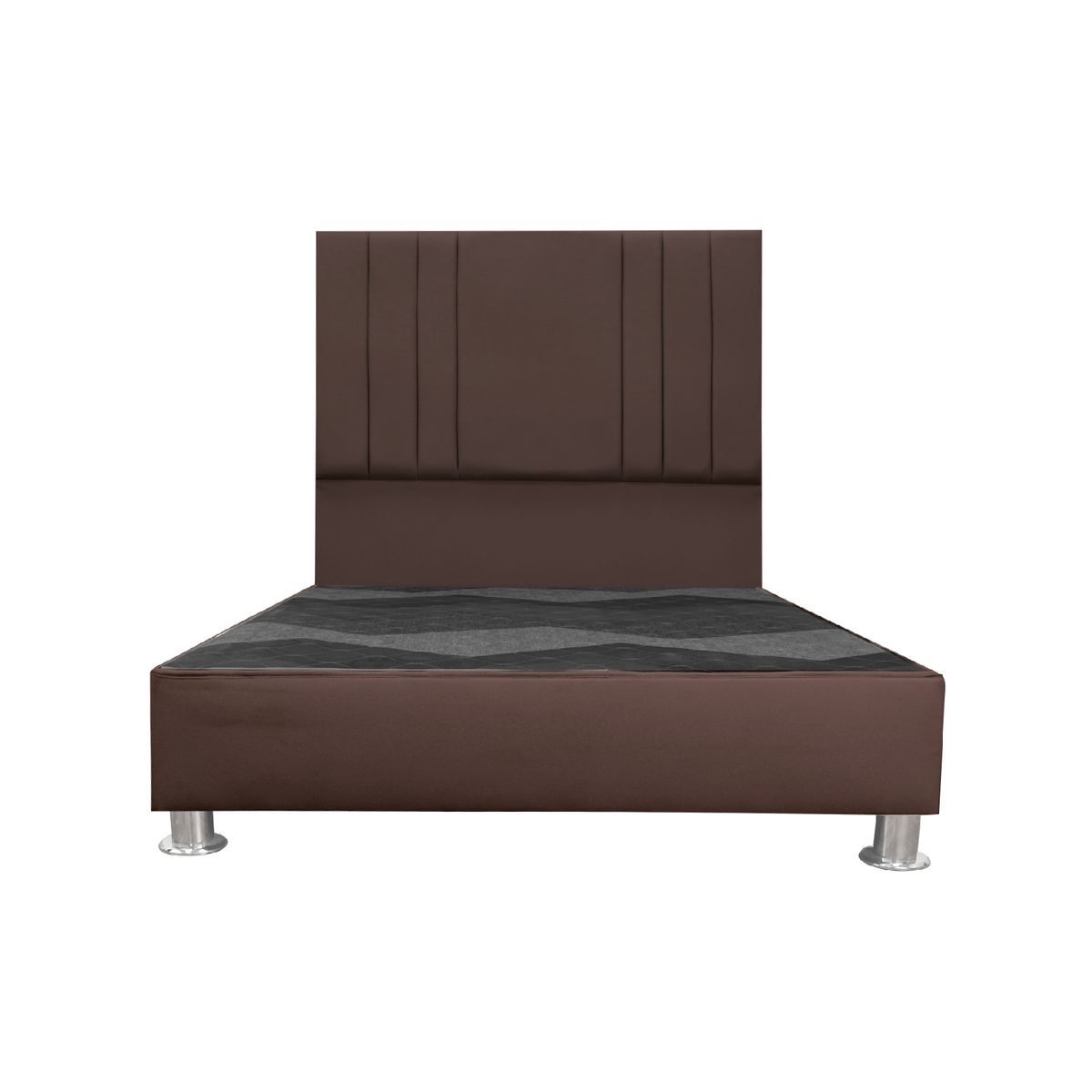 MUEBLES MACRUMO - Cama tapizada Alessia - 1.5 Plz - Color Marrón