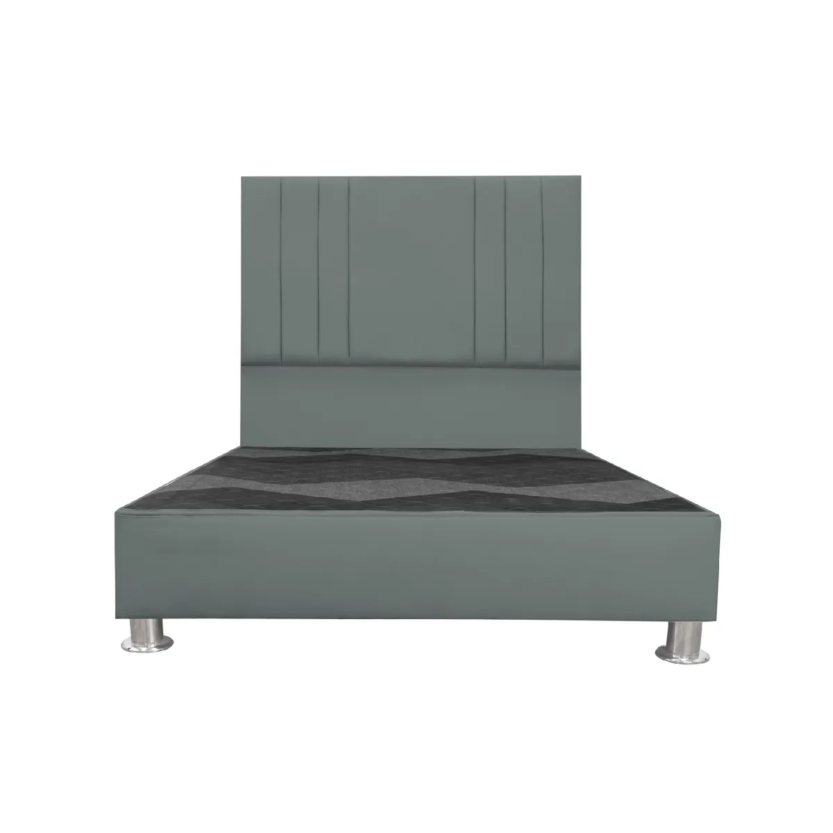 MUEBLES MACRUMO - Cama tapizada Alessia - 2 Plz - Color Gris oscuro