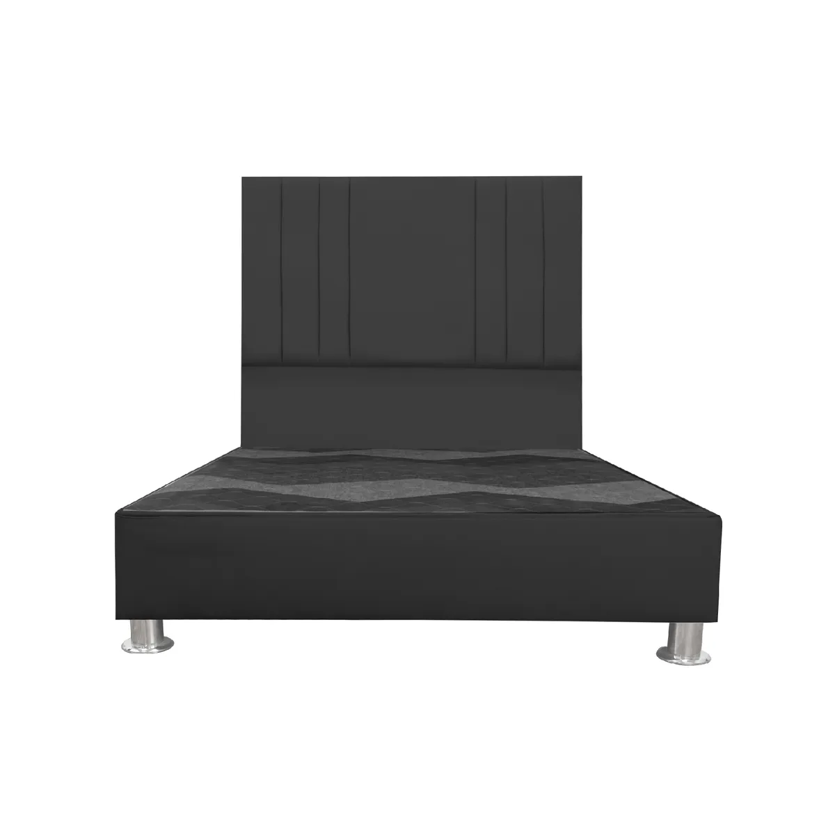 MUEBLES MACRUMO - Cama tapizada Alessia - 2 Plz - Color Negro