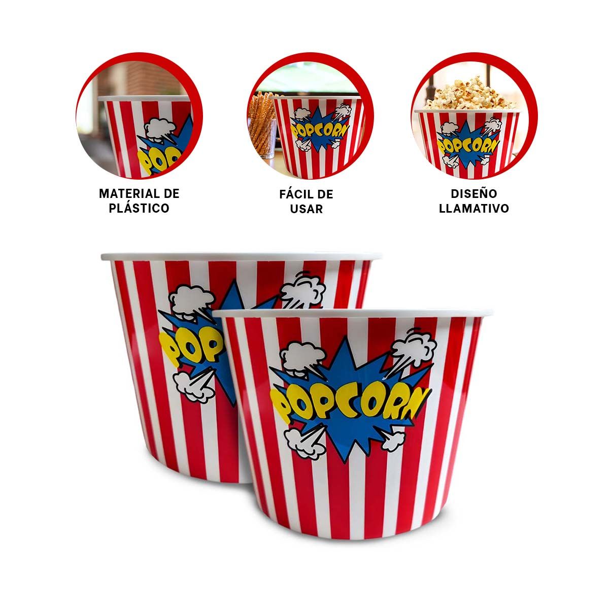 GENERICO - Pack2 Cubeta Plastica y Divertida en Rojo Y+Regalo Agendita