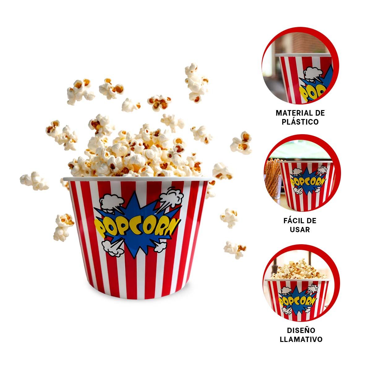 GENERICO - Pack2 Balde Nuevo de Diversion y Rojo Y+Ligas de Regalo